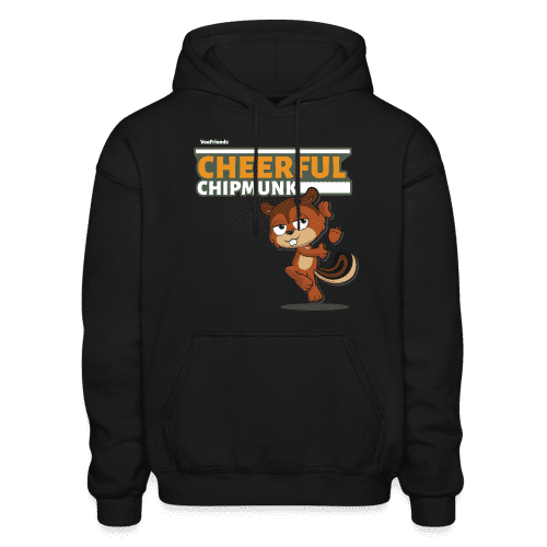 Cheerful Chipmunk Character Comfort Adult Hoodie - black