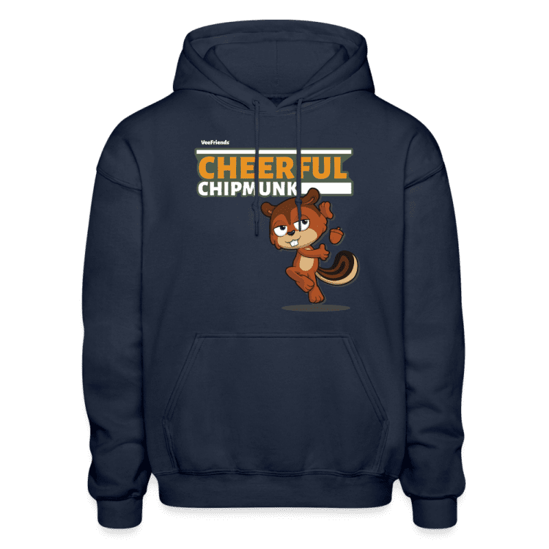 Cheerful Chipmunk Character Comfort Adult Hoodie - navy