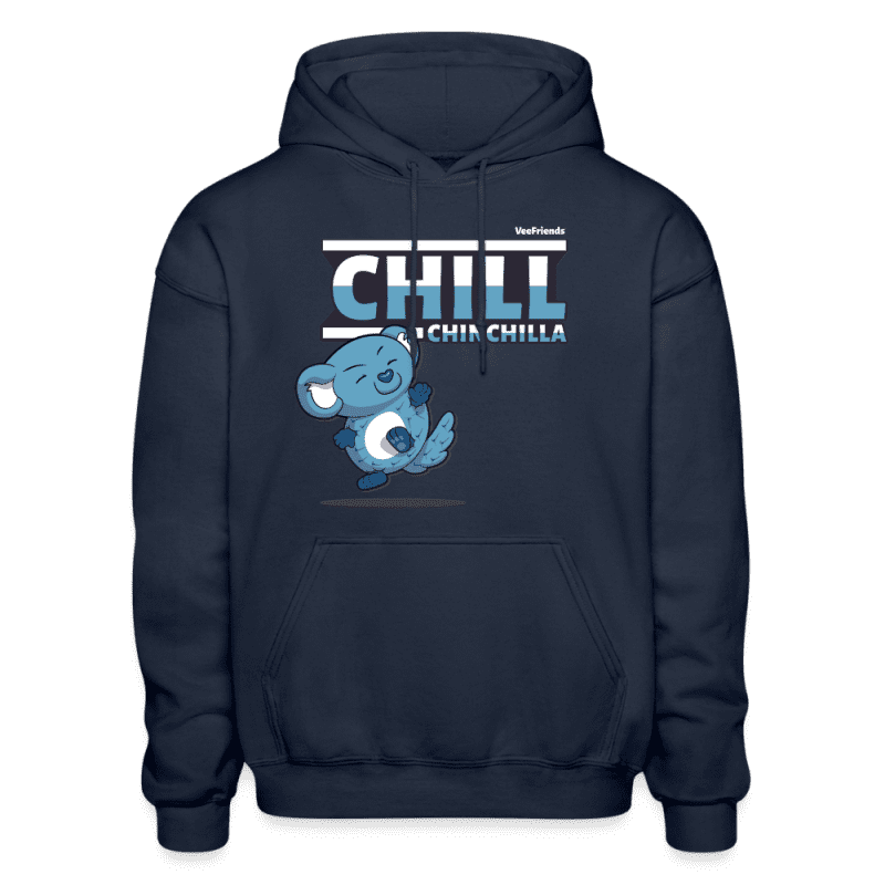 Chill Chinchilla Character Comfort Adult Hoodie - navy