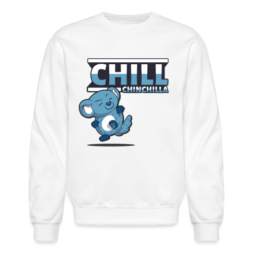 Chill Chinchilla Character Comfort Adult Crewneck Sweatshirt - white