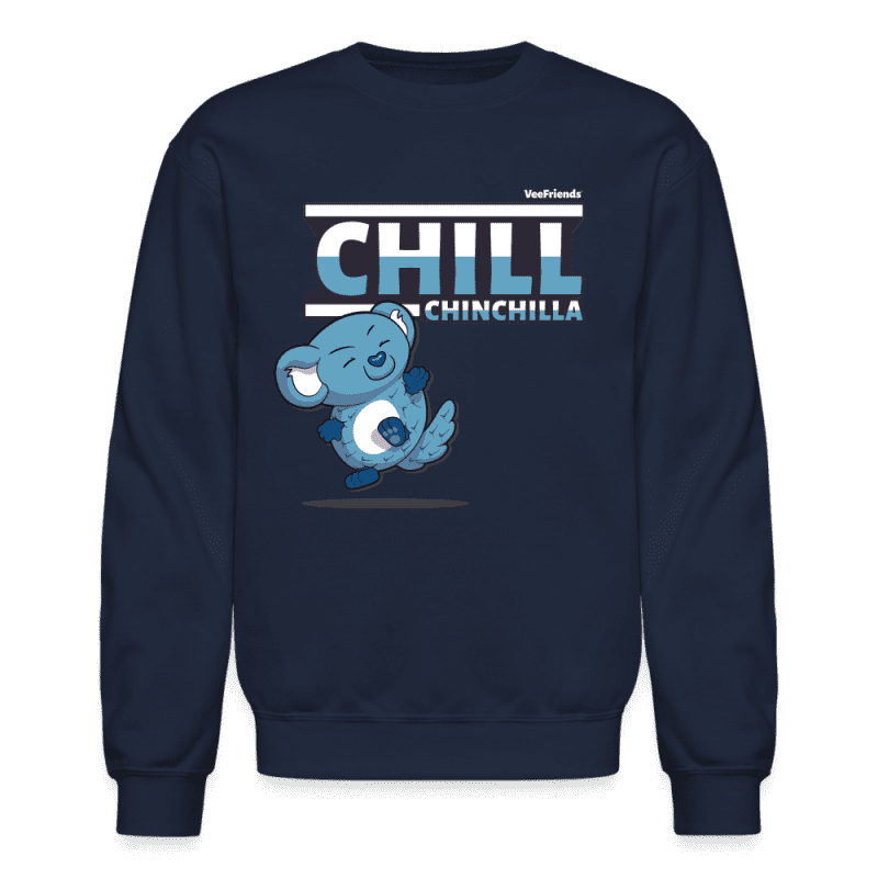 Chill Chinchilla Character Comfort Adult Crewneck Sweatshirt - navy