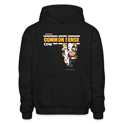 Common Sense Cow Character Comfort Adult Hoodie - black