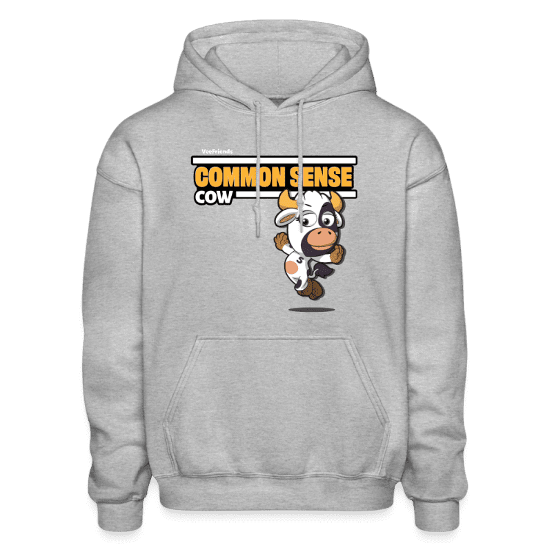 Common Sense Cow Character Comfort Adult Hoodie - heather gray