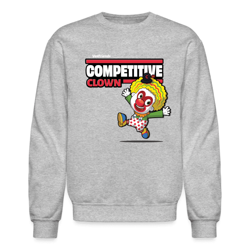 Competitive Clown Character Comfort Adult Crewneck Sweatshirt - heather gray