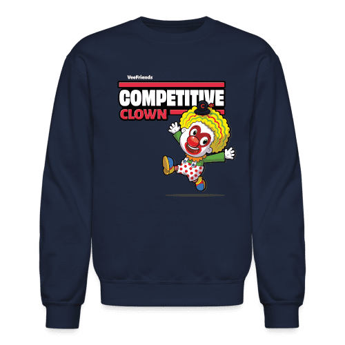 Competitive Clown Character Comfort Adult Crewneck Sweatshirt - navy