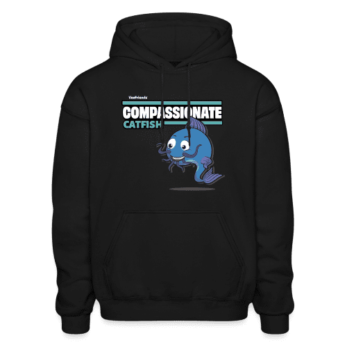 Compassionate Catfish Character Comfort Adult Hoodie - black