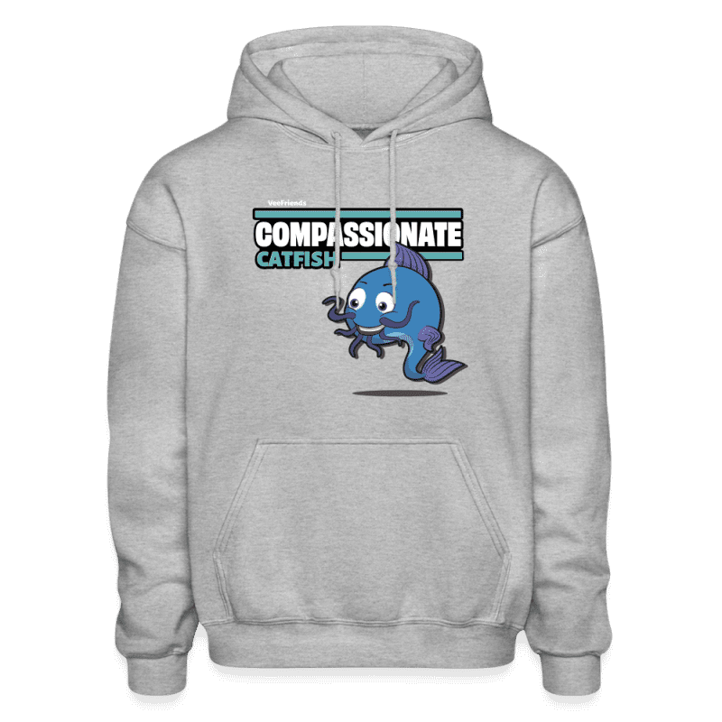 Compassionate Catfish Character Comfort Adult Hoodie - heather gray