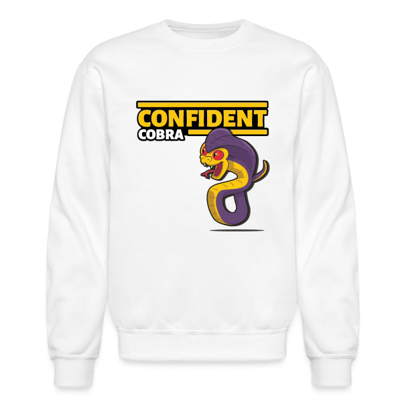 Confident Cobra Character Comfort Adult Crewneck Sweatshirt - white