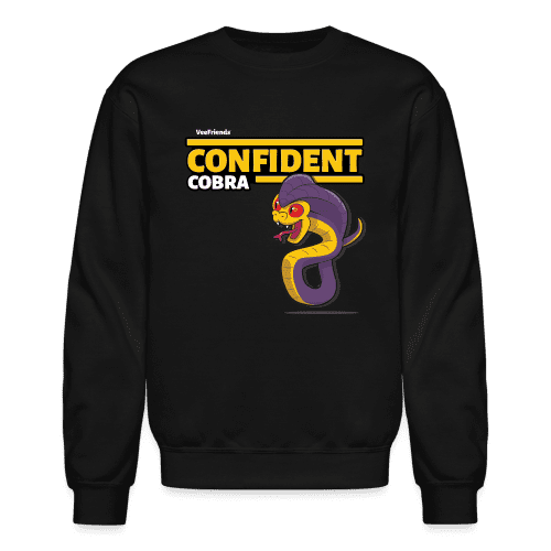 Confident Cobra Character Comfort Adult Crewneck Sweatshirt - black