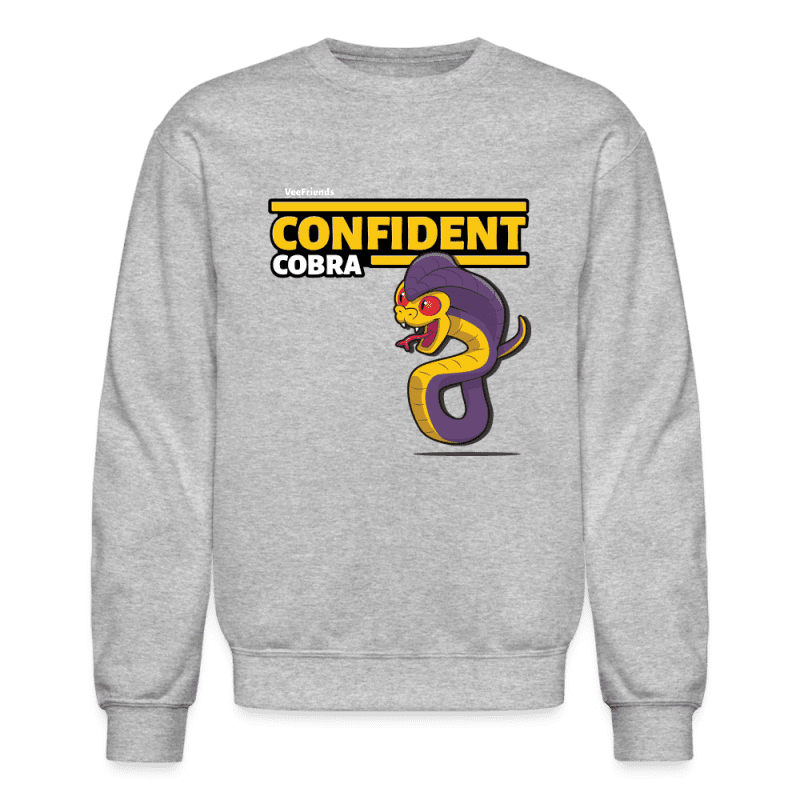 Confident Cobra Character Comfort Adult Crewneck Sweatshirt - heather gray