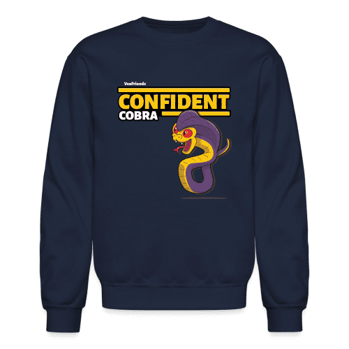 Confident Cobra Character Comfort Adult Crewneck Sweatshirt - navy