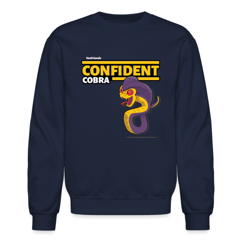 Confident Cobra Character Comfort Adult Crewneck Sweatshirt - navy