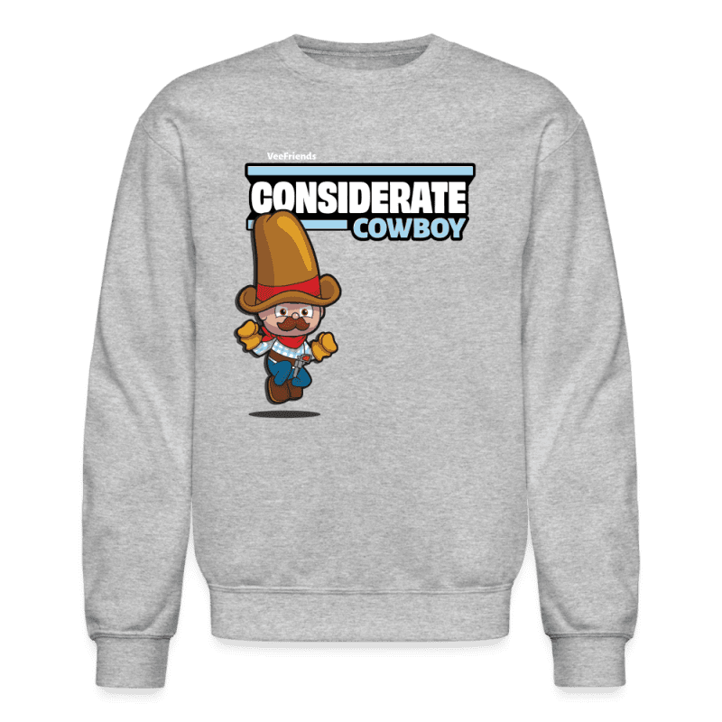 Considerate Cowboy Character Comfort Adult Crewneck Sweatshirt - heather gray