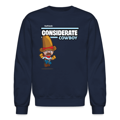 Considerate Cowboy Character Comfort Adult Crewneck Sweatshirt - navy