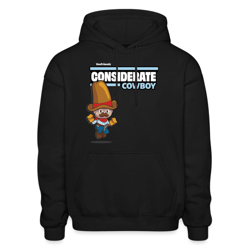 Considerate Cowboy Character Comfort Adult Hoodie - black