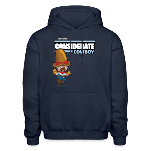 Considerate Cowboy Character Comfort Adult Hoodie - navy