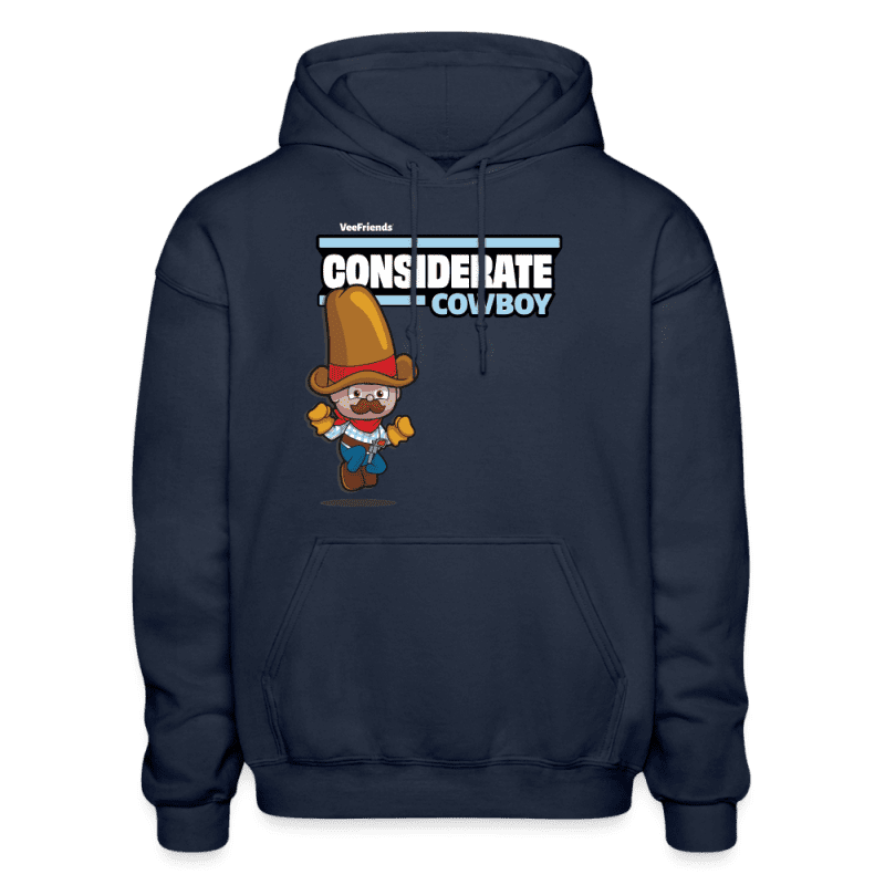 Considerate Cowboy Character Comfort Adult Hoodie - navy