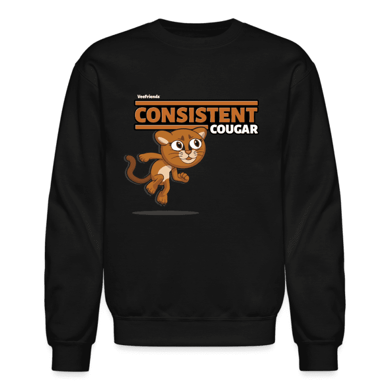 Consistent Cougar Character Comfort Adult Crewneck Sweatshirt - black