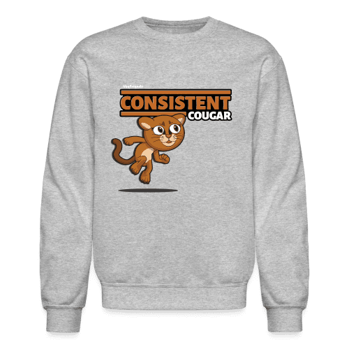 Consistent Cougar Character Comfort Adult Crewneck Sweatshirt - heather gray