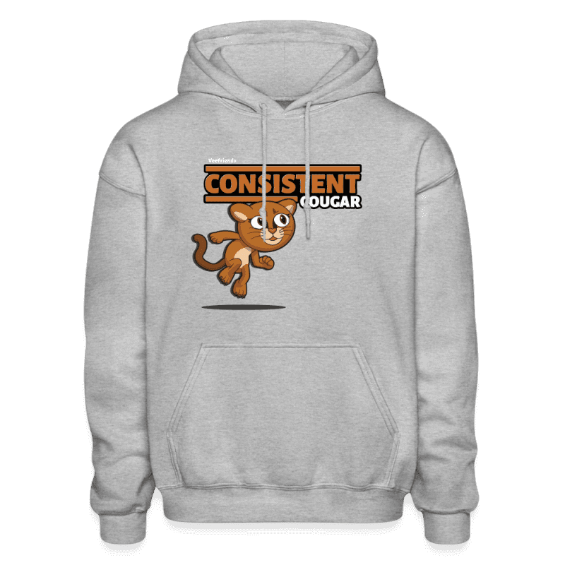 Consistent Cougar Character Comfort Adult Hoodie - heather gray