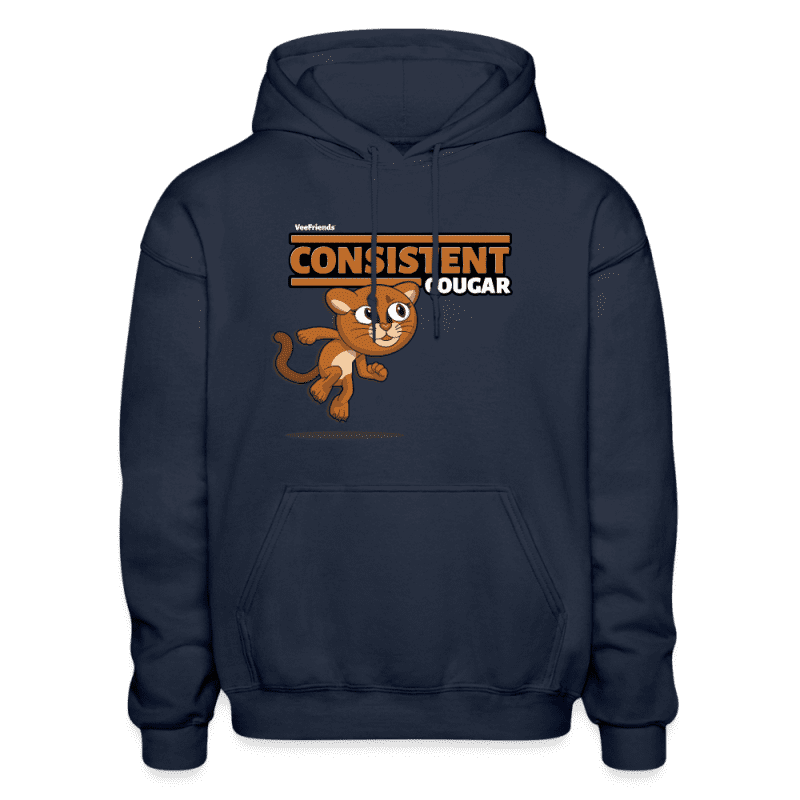 Consistent Cougar Character Comfort Adult Hoodie - navy