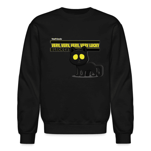 Very, Very, Very, Very Lucky Black Cat (S1) Character Comfort Adult Crewneck Sweatshirt - black