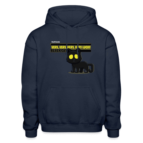 Very, Very, Very, Very Lucky Black Cat (S1) Character Comfort Adult Hoodie - navy