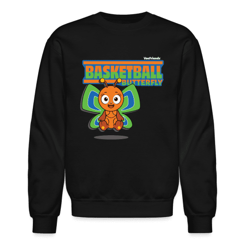 Basketball Butterfly Character Comfort Adult Crewneck Sweatshirt - black