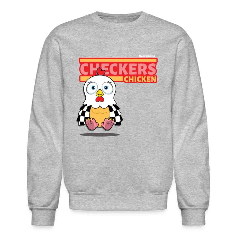 Checkers Chicken Character Comfort Adult Crewneck Sweatshirt - heather gray