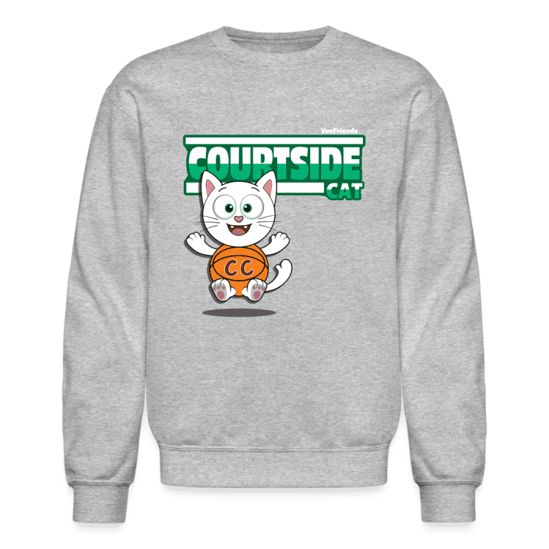 Courtside Cat Character Comfort Adult Crewneck Sweatshirt - heather gray