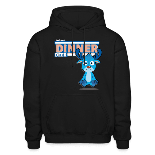 Dinner Deer Character Comfort Adult Hoodie - black