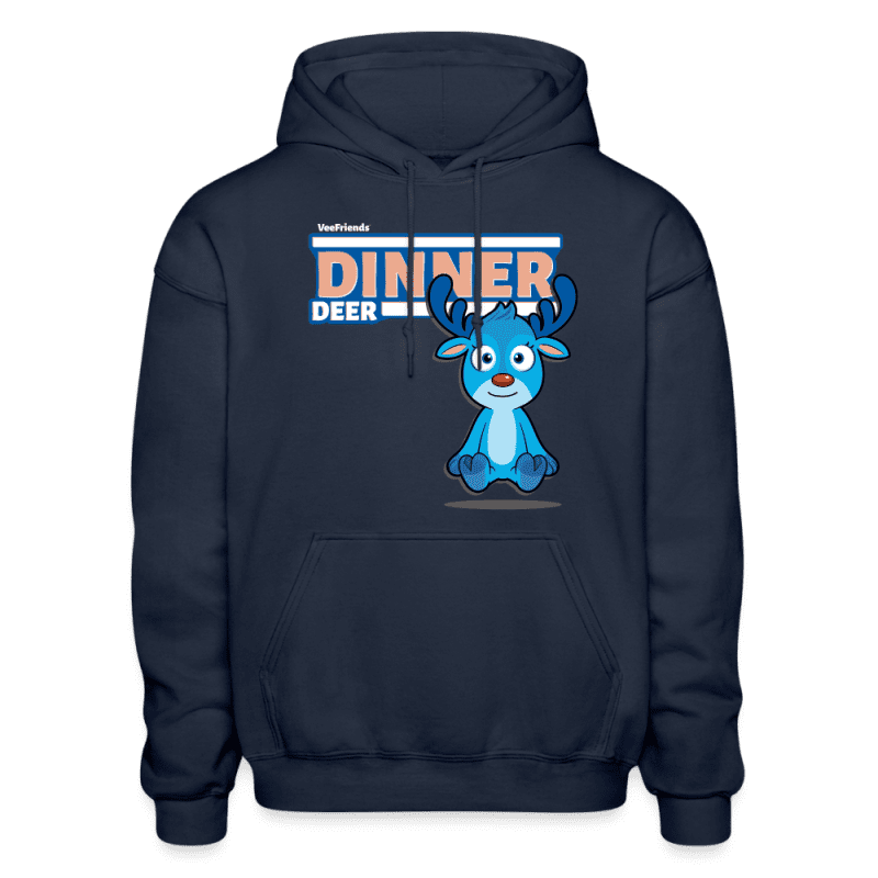 Dinner Deer Character Comfort Adult Hoodie - navy