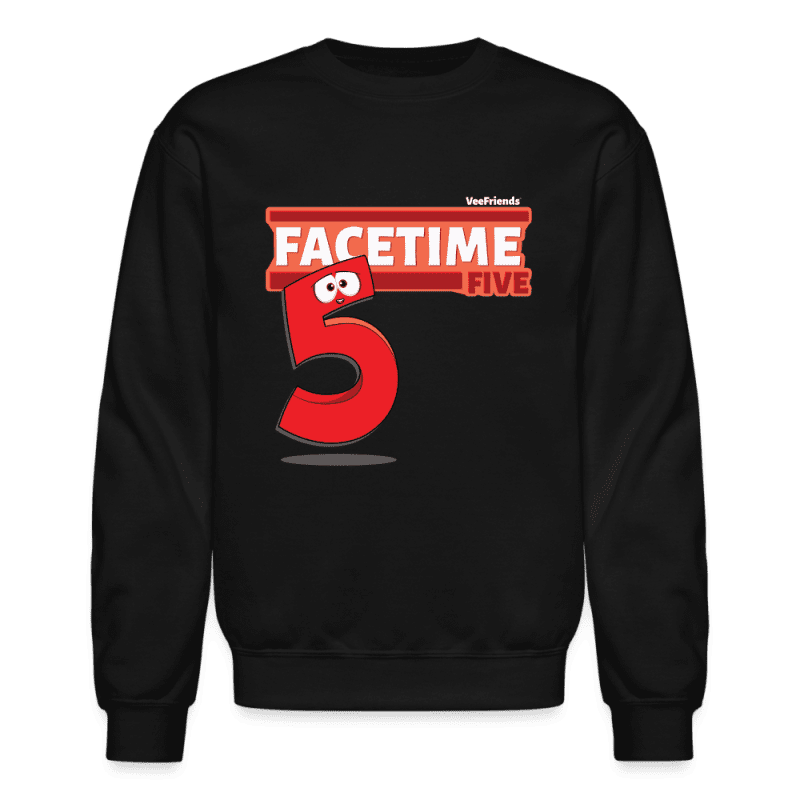 Facetime Five Character Comfort Adult Crewneck Sweatshirt - black