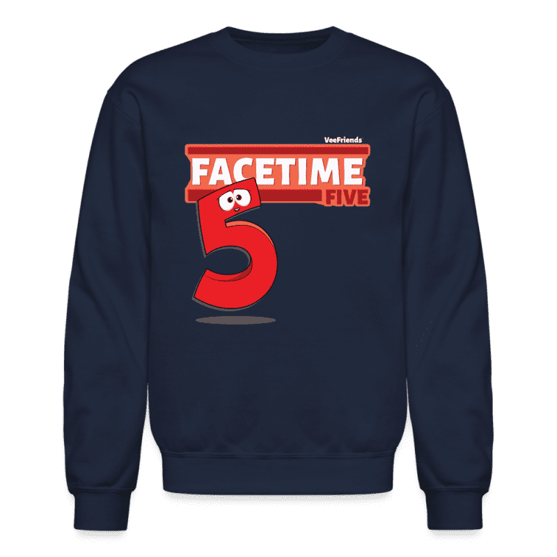 Facetime Five Character Comfort Adult Crewneck Sweatshirt - navy