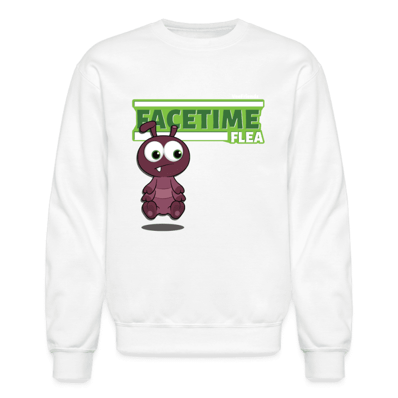 Facetime Flea Character Comfort Adult Crewneck Sweatshirt - white