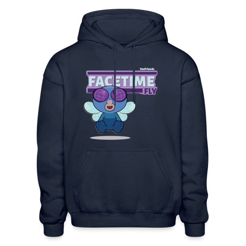 Facetime Fly Character Comfort Adult Hoodie - navy