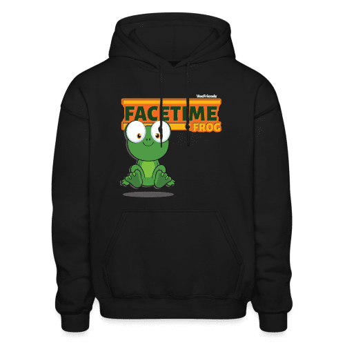 Facetime Frog Character Comfort Adult Hoodie - black