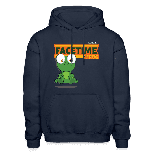 Facetime Frog Character Comfort Adult Hoodie - navy