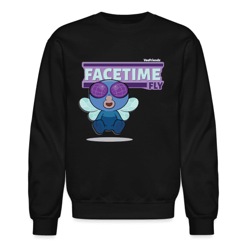 Facetime Fly Character Comfort Adult Crewneck Sweatshirt - black