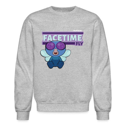 Facetime Fly Character Comfort Adult Crewneck Sweatshirt - heather gray