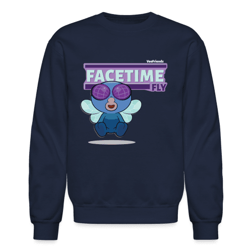 Facetime Fly Character Comfort Adult Crewneck Sweatshirt - navy