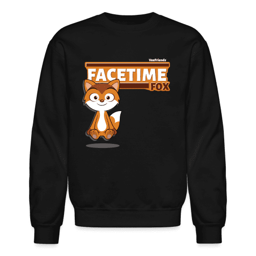 Facetime Fox Character Comfort Adult Crewneck Sweatshirt - black