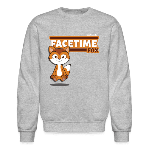 Facetime Fox Character Comfort Adult Crewneck Sweatshirt - heather gray