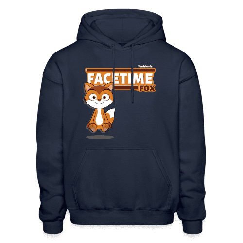 Facetime Fox Character Comfort Adult Hoodie - navy