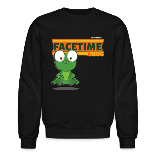 Facetime Frog Character Comfort Adult Crewneck Sweatshirt - black