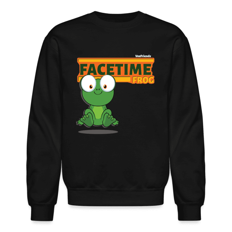 Facetime Frog Character Comfort Adult Crewneck Sweatshirt - black