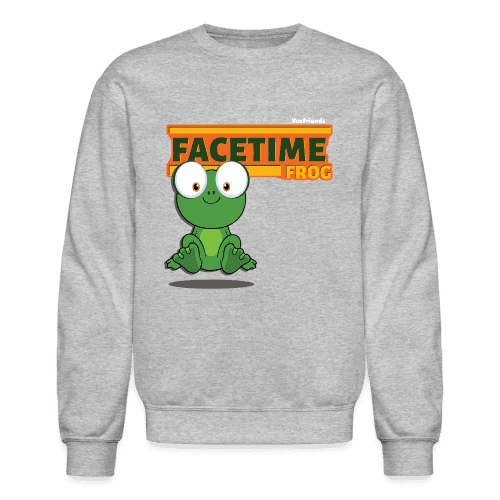 Facetime Frog Character Comfort Adult Crewneck Sweatshirt - heather gray