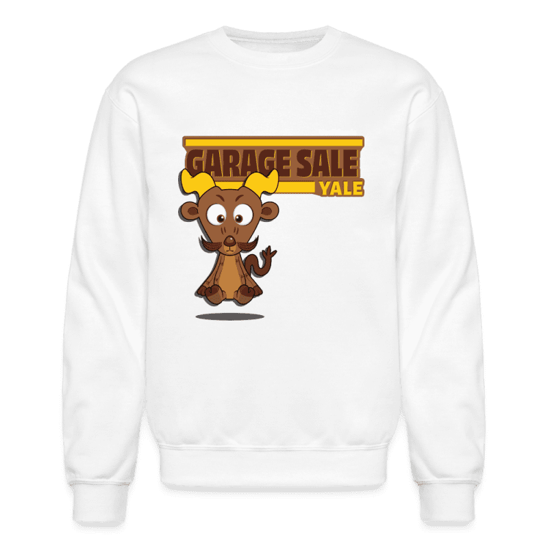 Garage Sale Yale Character Comfort Adult Crewneck Sweatshirt - white