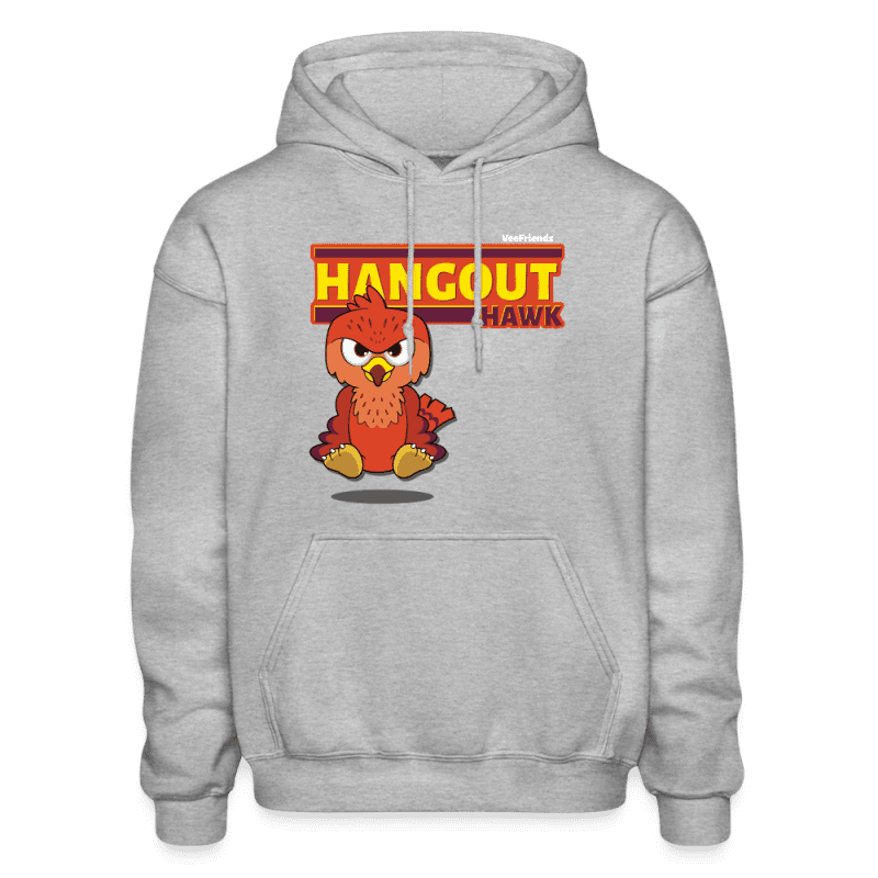 Hangout Hawk Character Comfort Adult Hoodie - heather gray