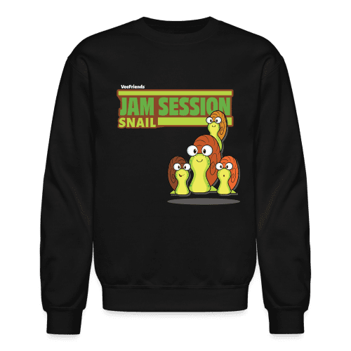 Jam Session Snail Character Comfort Adult Crewneck Sweatshirt - black